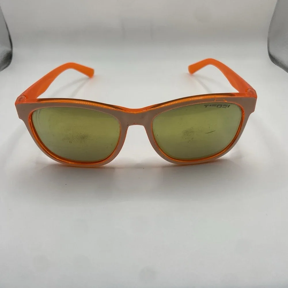 Tifosi Optics SWANK Sport Sunglasses Crystal‎ Orange & White RARE  Read